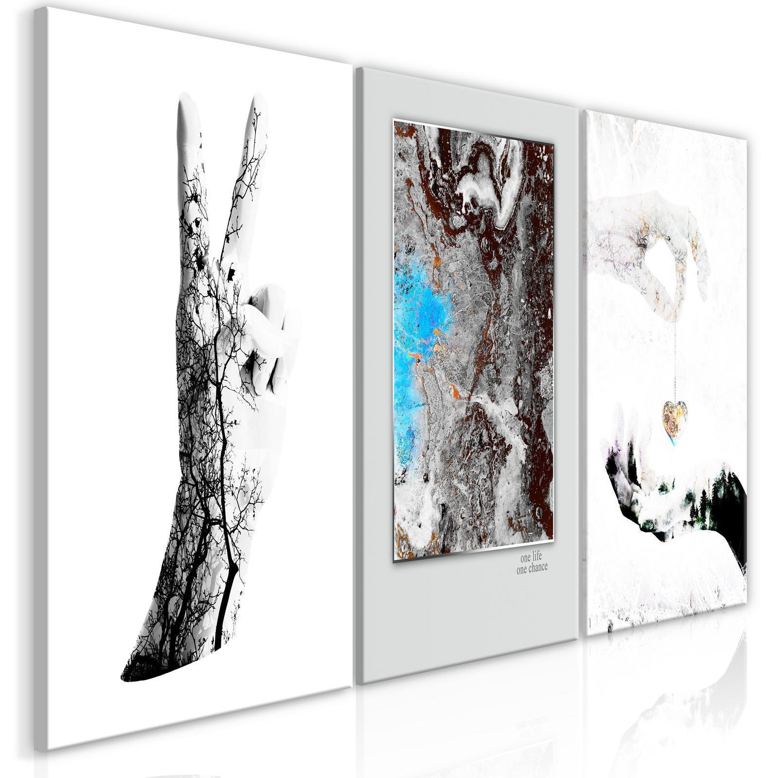 Tavla - Gestures (3 Parts)-Tavlor-Artgeist-Premium print-120x60-peaceofhome.se