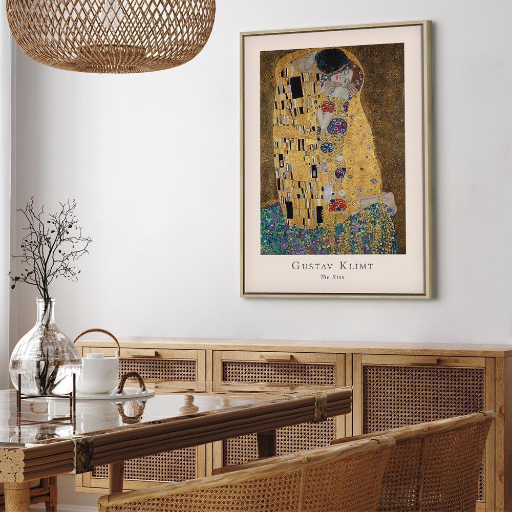 Tavla - Gustav Klimt - The Kiss (1 Part) Vertical-Tavlor-Artgeist-peaceofhome.se