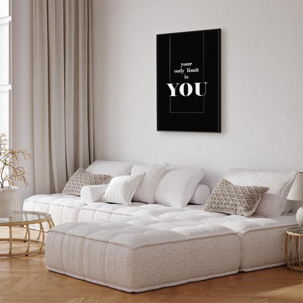 Tavla - Key to Success (1-part) - Black and White English Inscriptions-Tavlor-Artgeist-peaceofhome.se