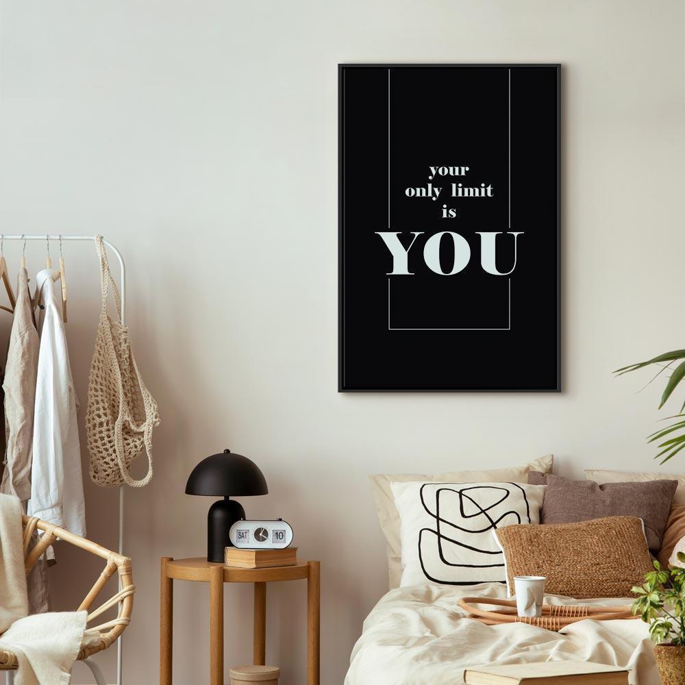 Tavla - Key to Success (1-part) - Black and White English Inscriptions-Tavlor-Artgeist-peaceofhome.se