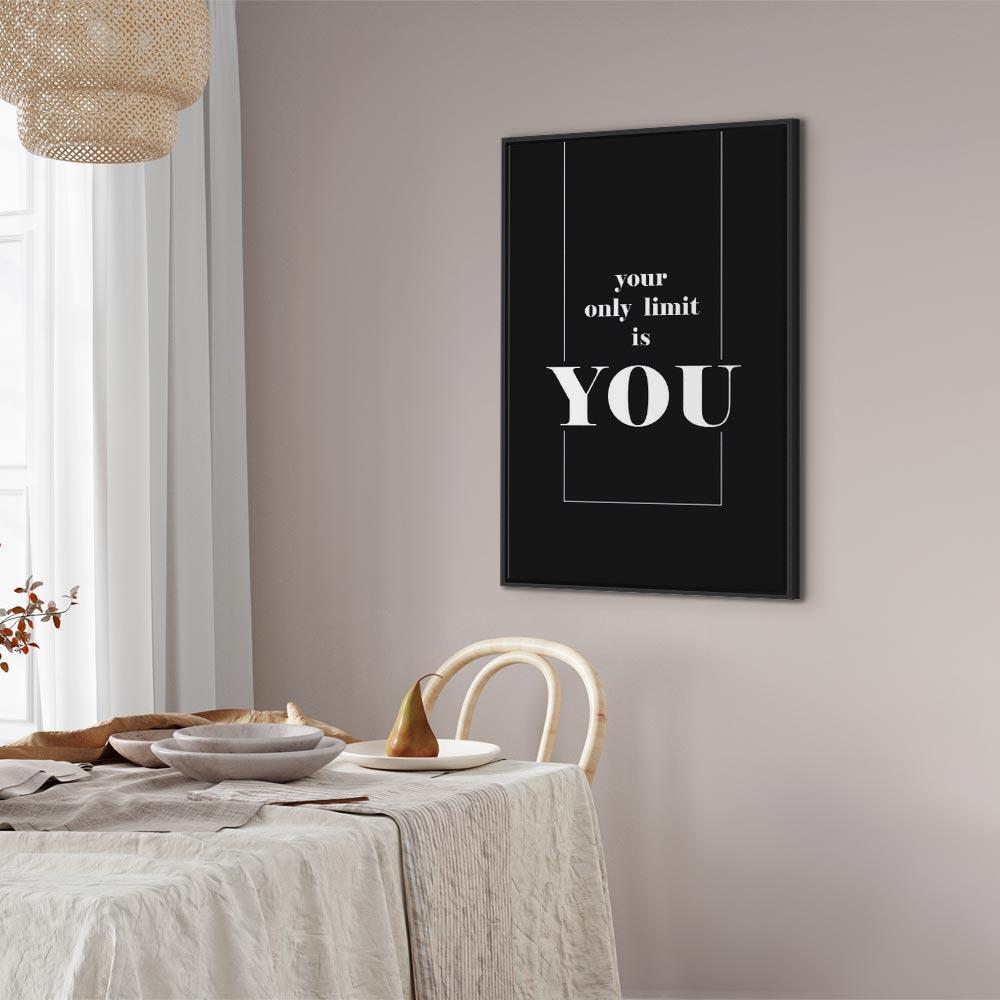 Tavla - Key to Success (1-part) - Black and White English Inscriptions-Tavlor-Artgeist-peaceofhome.se