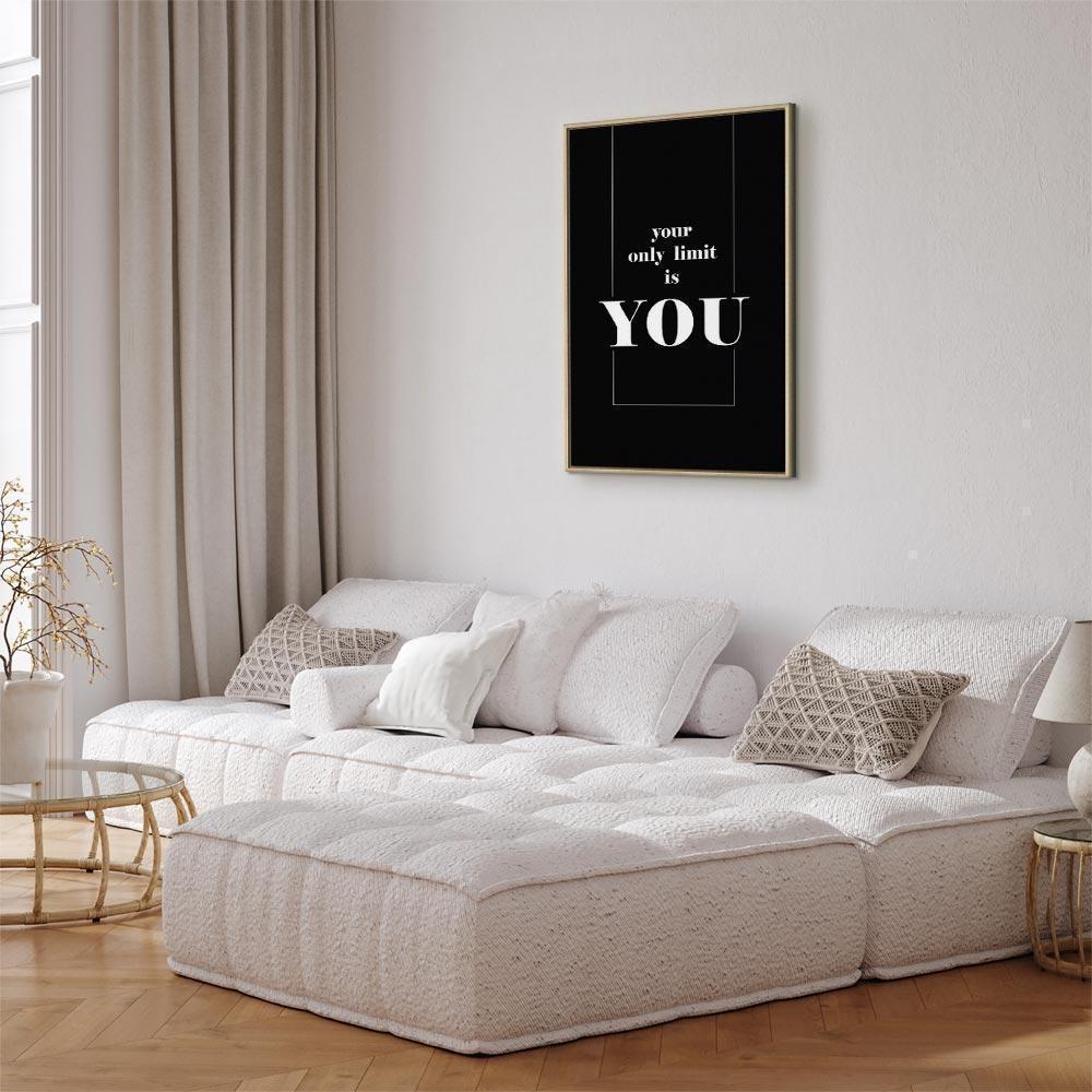 Tavla - Key to Success (1-part) - Black and White English Inscriptions-Tavlor-Artgeist-peaceofhome.se