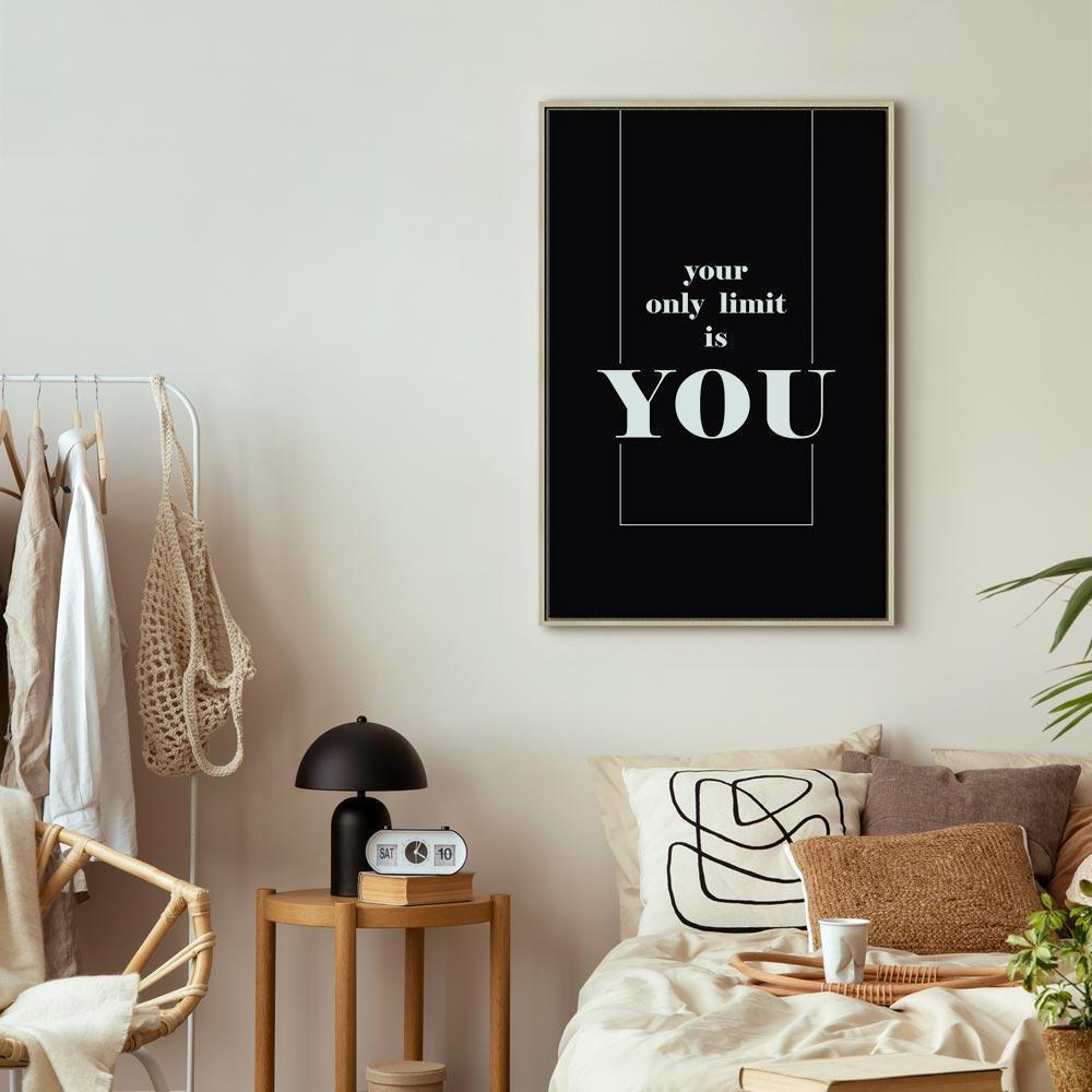 Tavla - Key to Success (1-part) - Black and White English Inscriptions-Tavlor-Artgeist-peaceofhome.se