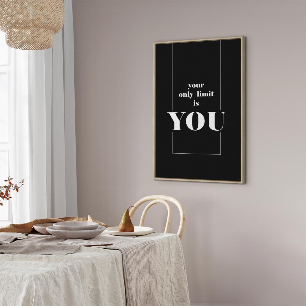 Tavla - Key to Success (1-part) - Black and White English Inscriptions-Tavlor-Artgeist-peaceofhome.se