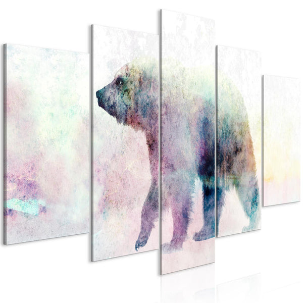 Tavla - Lonely Bear (5 Parts) Wide-Tavlor-Artgeist-peaceofhome.se