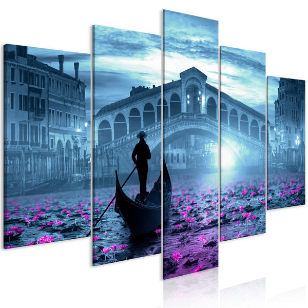 Tavla - Magic Venice (5 Parts) Wide Blue-Tavlor-Artgeist-peaceofhome.se