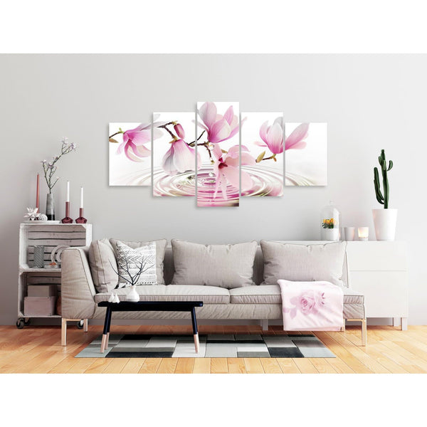 Tavla - Magnolias over Water (5 Parts) Wide Pink-Tavlor-Artgeist-peaceofhome.se