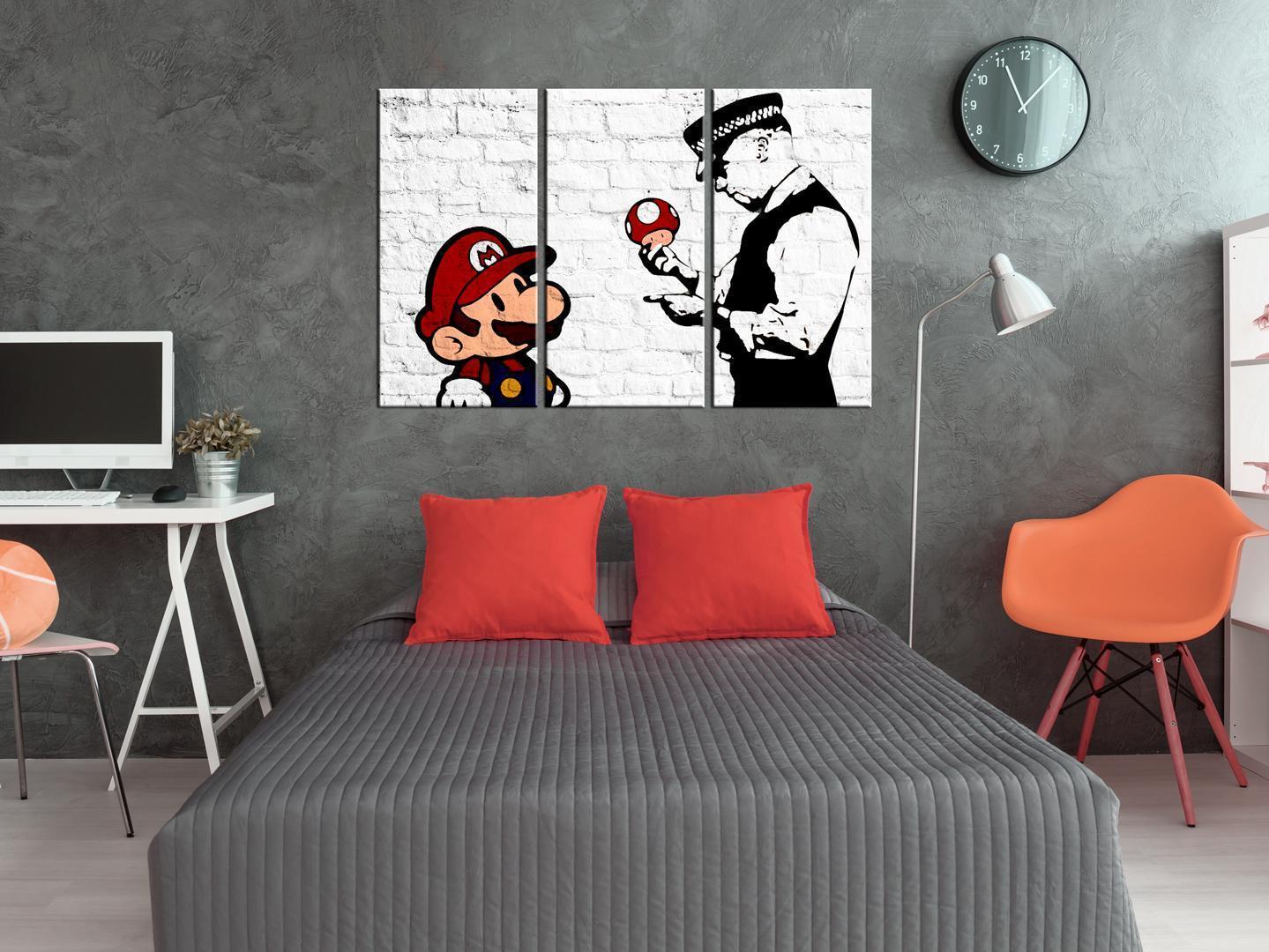 Tavla - Mario Bros (Banksy)-Tavlor-Artgeist-peaceofhome.se