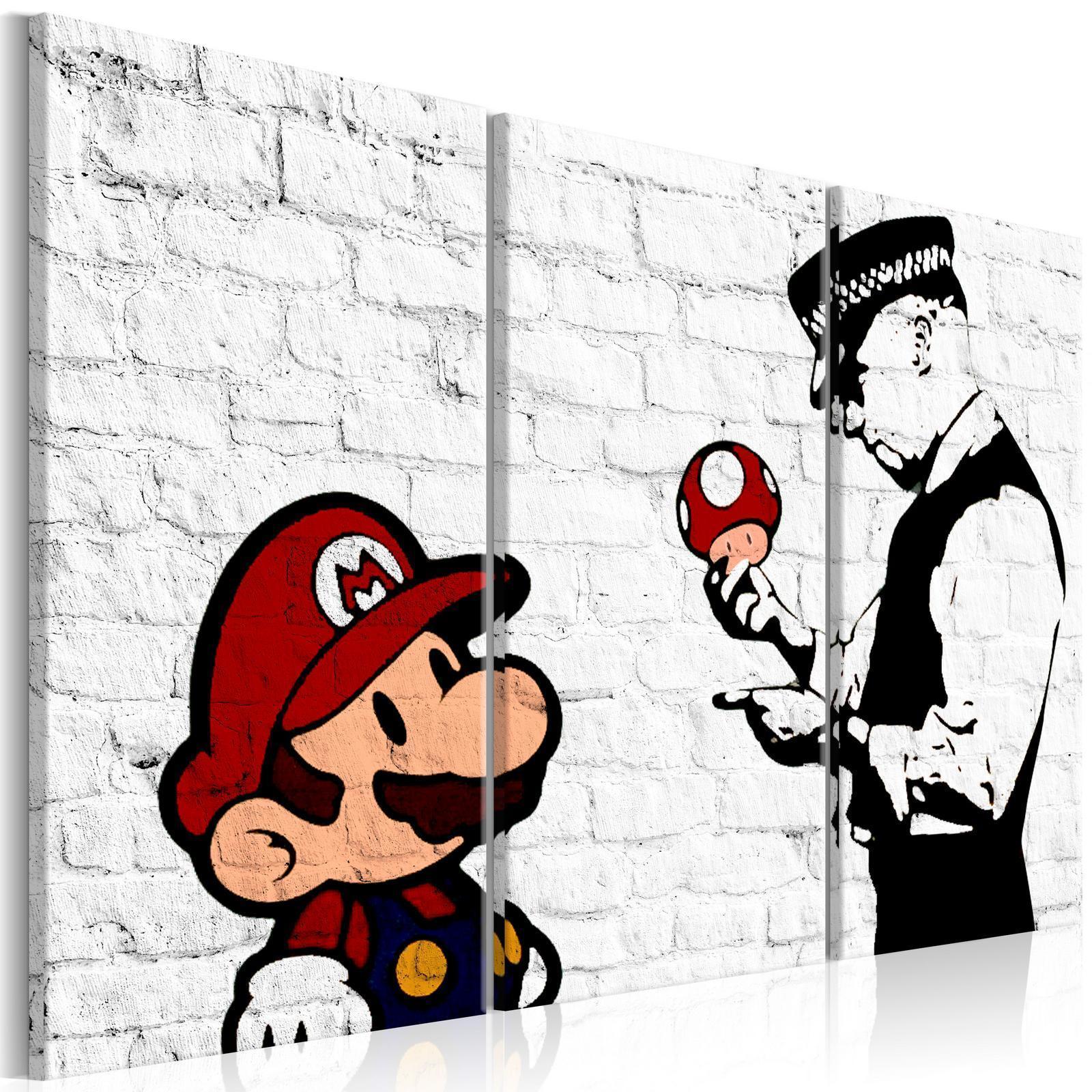 Tavla - Mario Bros (Banksy)-Tavlor-Artgeist-peaceofhome.se