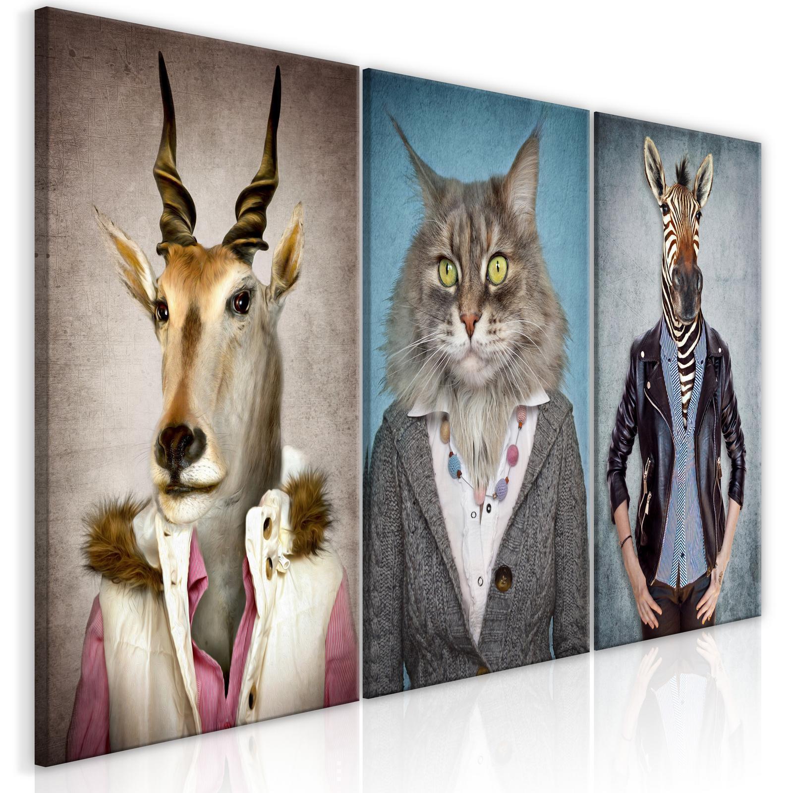 Tavla - Menagerie (3 Parts)-Tavlor-Artgeist-Premium print-120x60-peaceofhome.se