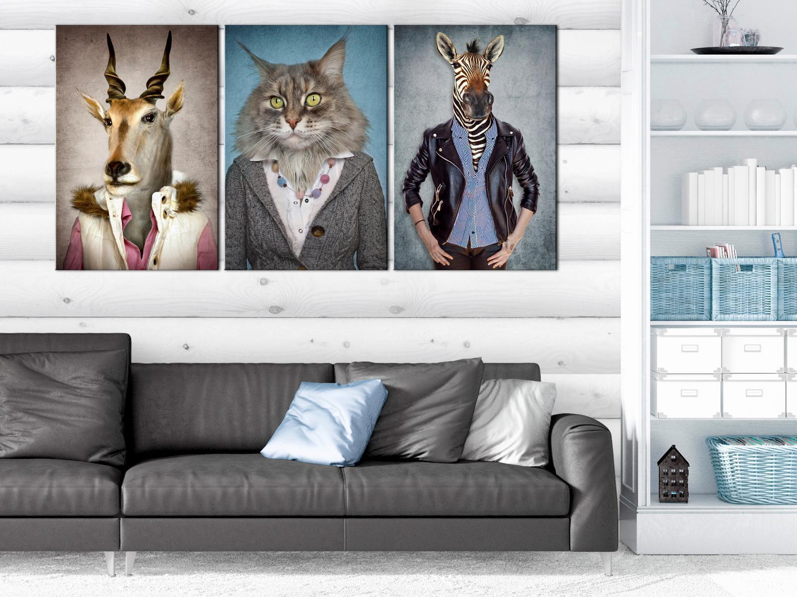 Tavla - Menagerie (3 Parts)-Tavlor-Artgeist-peaceofhome.se