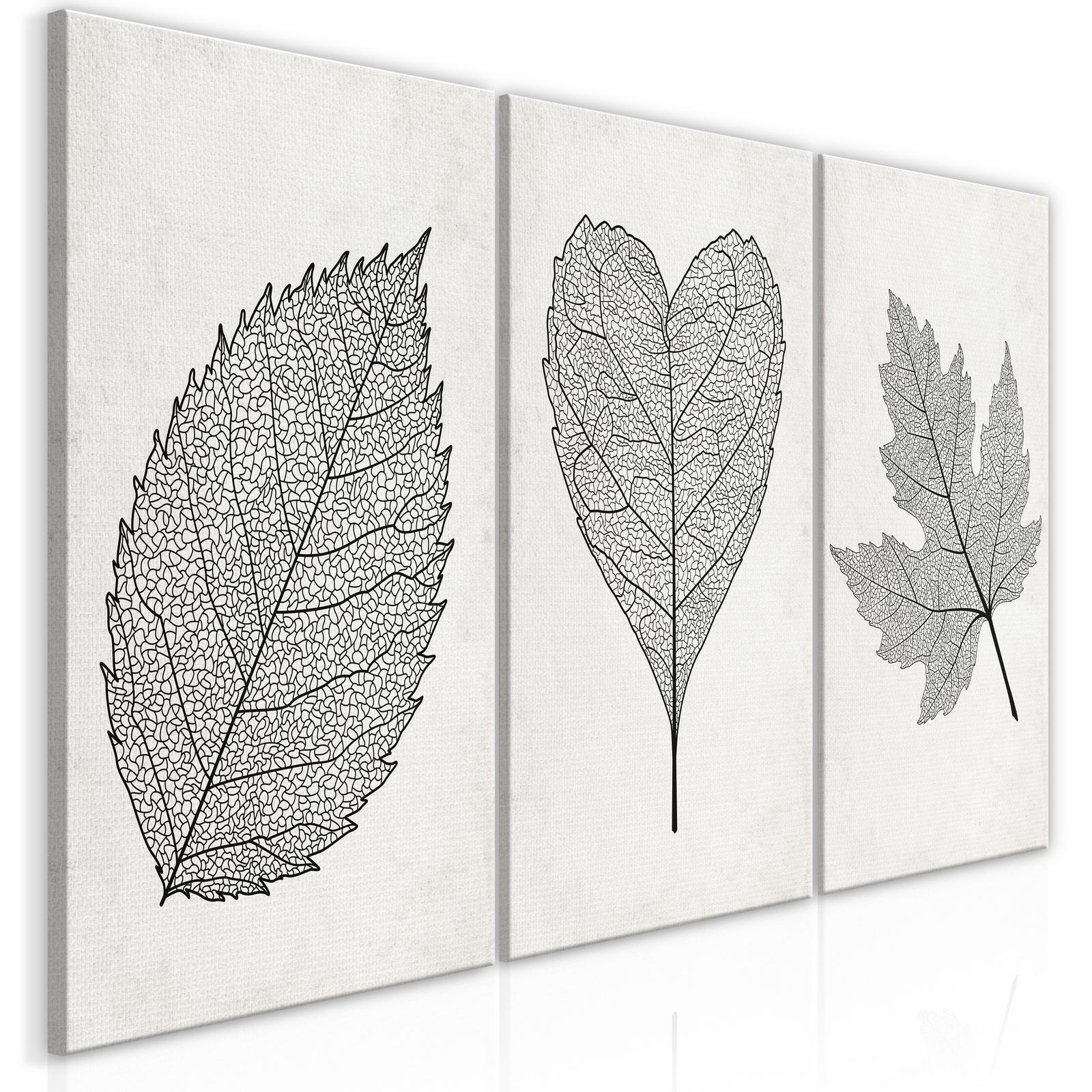 Tavla - Minimalist Leaves (3 Parts)-Tavlor-Artgeist-peaceofhome.se