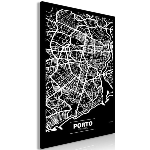 Tavla - Negative Map: Porto (1 Part) Vertical-Tavlor-Artgeist-peaceofhome.se