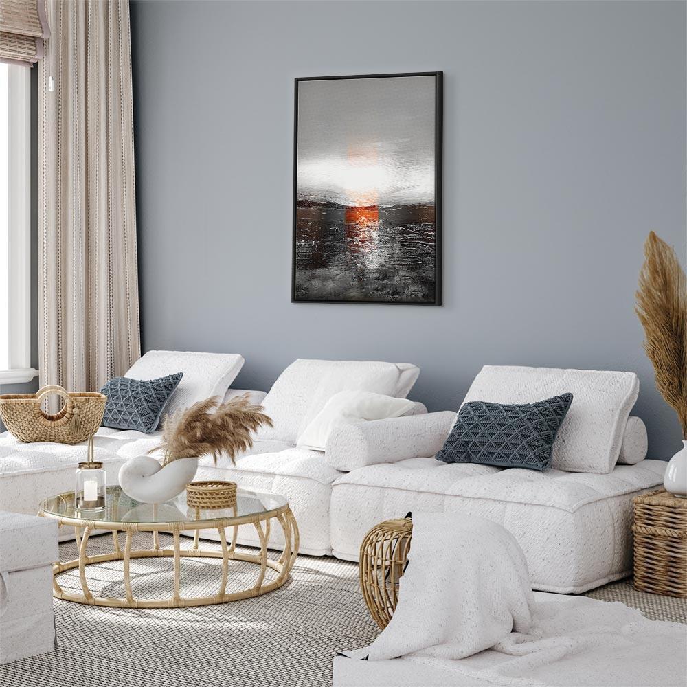 Tavla - Reflection of Colors (1-part) - Sunset in Painted Abstract Background-Tavlor-Artgeist-peaceofhome.se