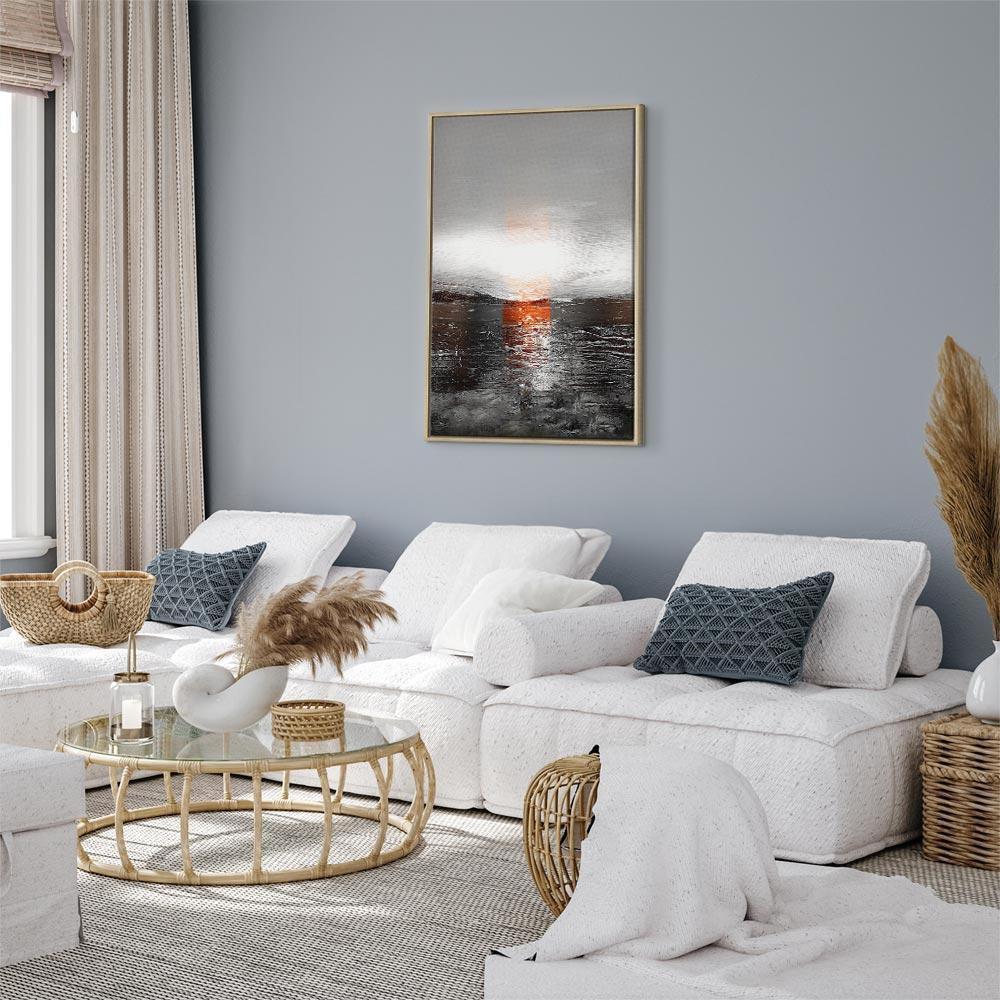 Tavla - Reflection of Colors (1-part) - Sunset in Painted Abstract Background-Tavlor-Artgeist-peaceofhome.se