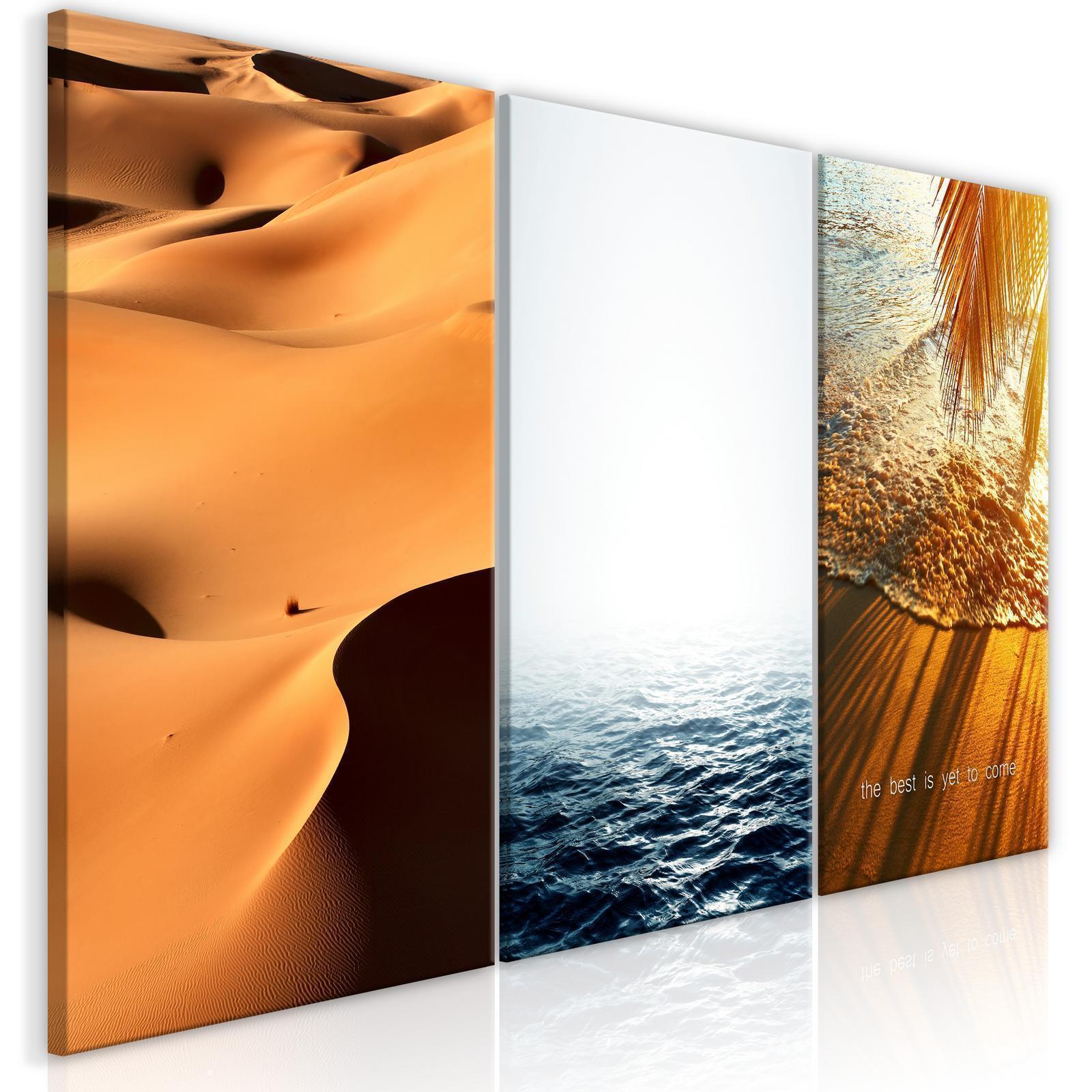 Tavla - Sand and Water (3 Parts)-Tavlor-Artgeist-Premium print-120x60-peaceofhome.se