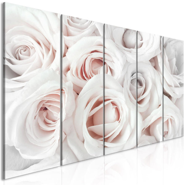 Tavla - Satin Rose (5 Parts) Narrow Pink-Tavlor-Artgeist-peaceofhome.se