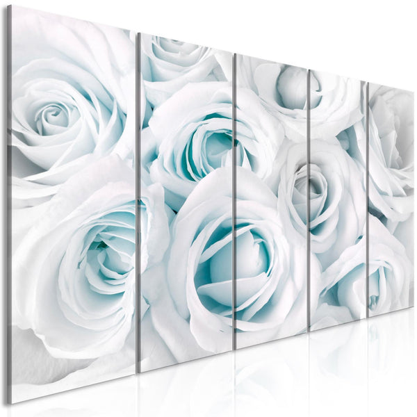 Tavla - Satin Rose (5 Parts) Narrow Turquoise-Tavlor-Artgeist-peaceofhome.se