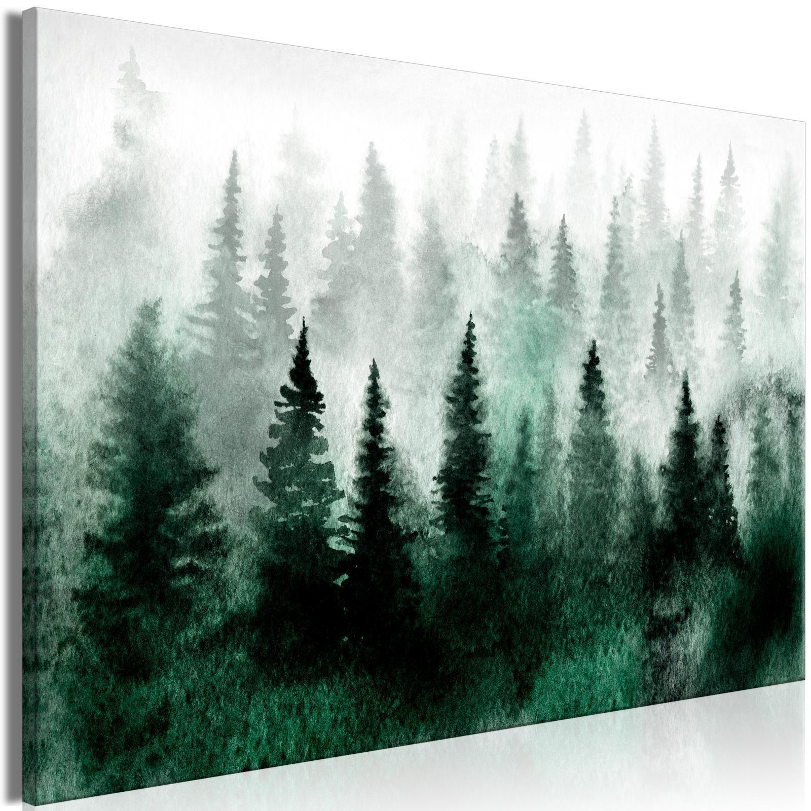 Tavla - Scandinavian Foggy Forest (1 Part) Wide-Tavlor-Artgeist-peaceofhome.se