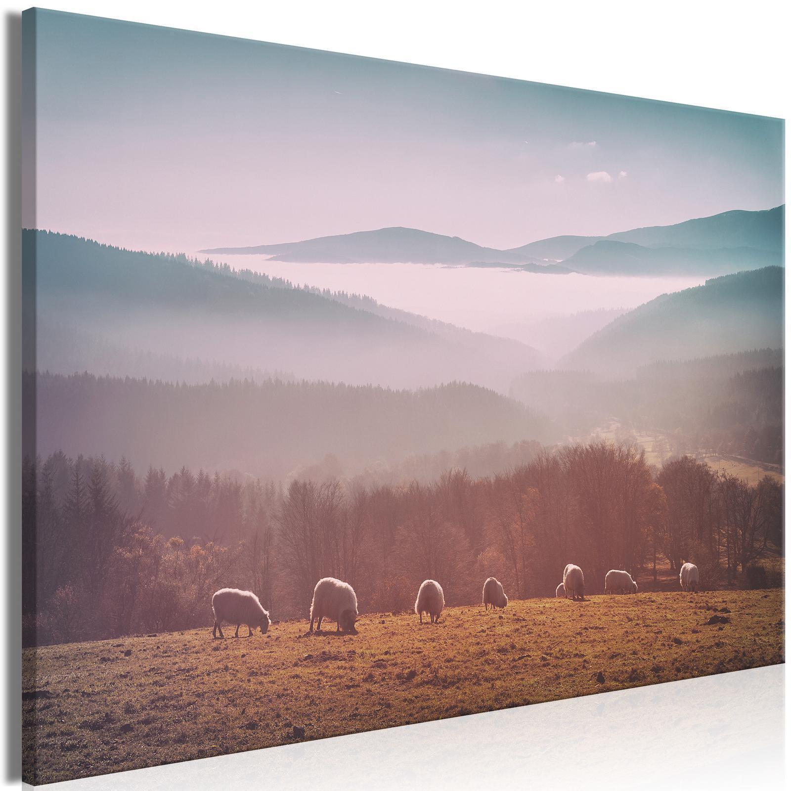 Tavla - Sheep in Mountain Landscape (1-part) - Animals in Nature-Tavlor-Artgeist-peaceofhome.se