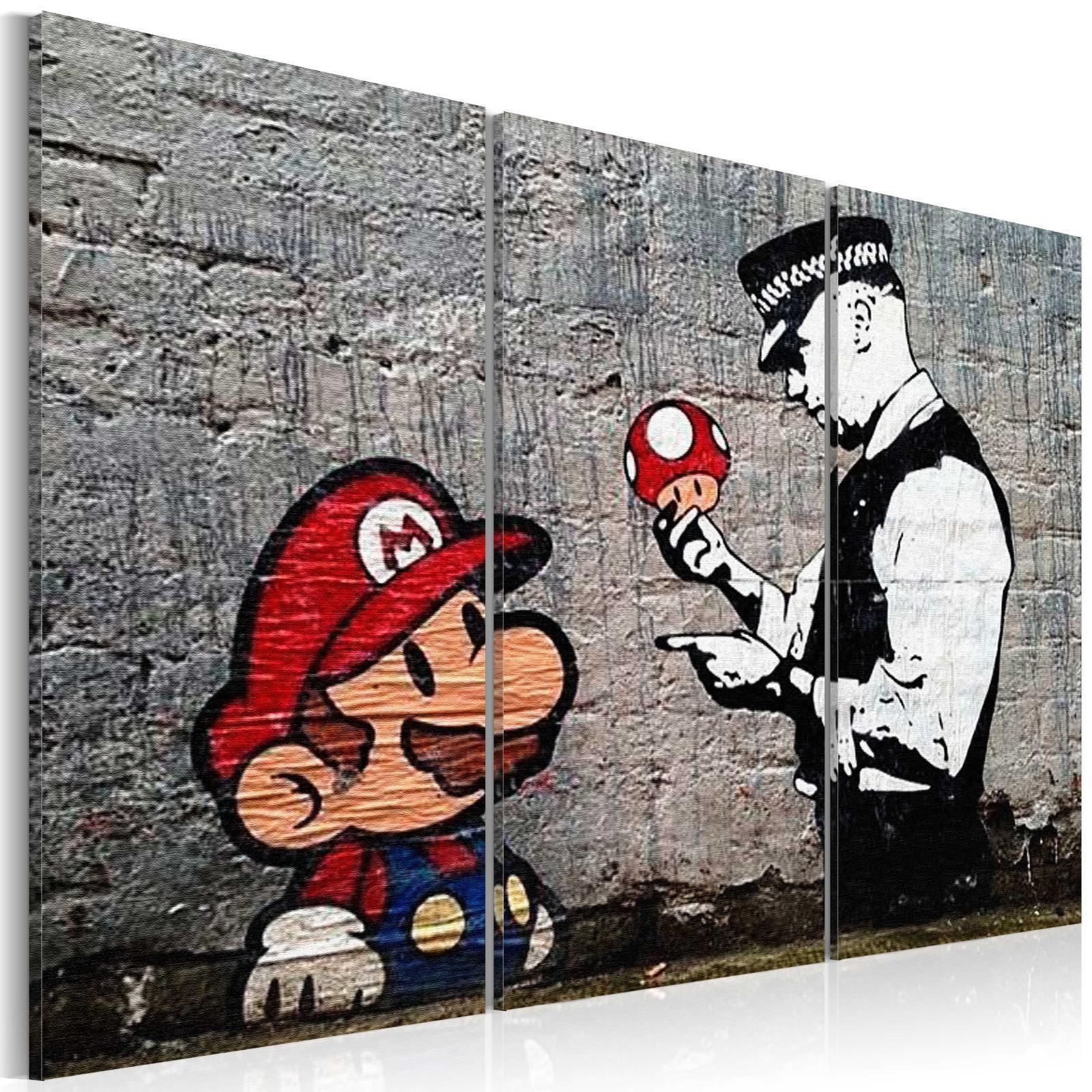 Tavla - Super Mario Mushroom Cop by Banksy-Tavlor-Artgeist-peaceofhome.se