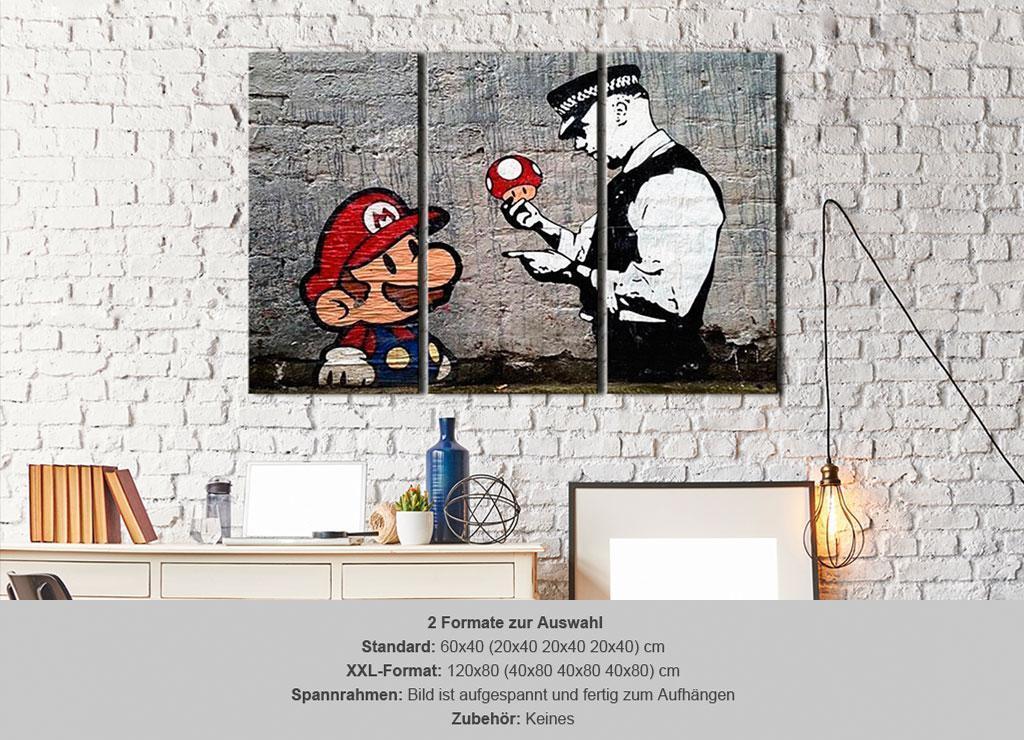 Tavla - Super Mario Mushroom Cop by Banksy-Tavlor-Artgeist-peaceofhome.se