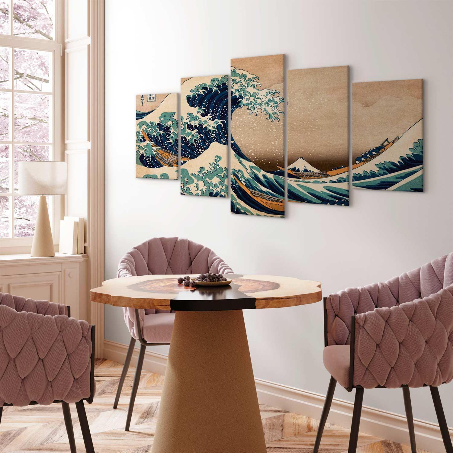 Tavla - The Great Wave off Kanagawa (5 Parts) Wide-Tavlor-Artgeist-peaceofhome.se