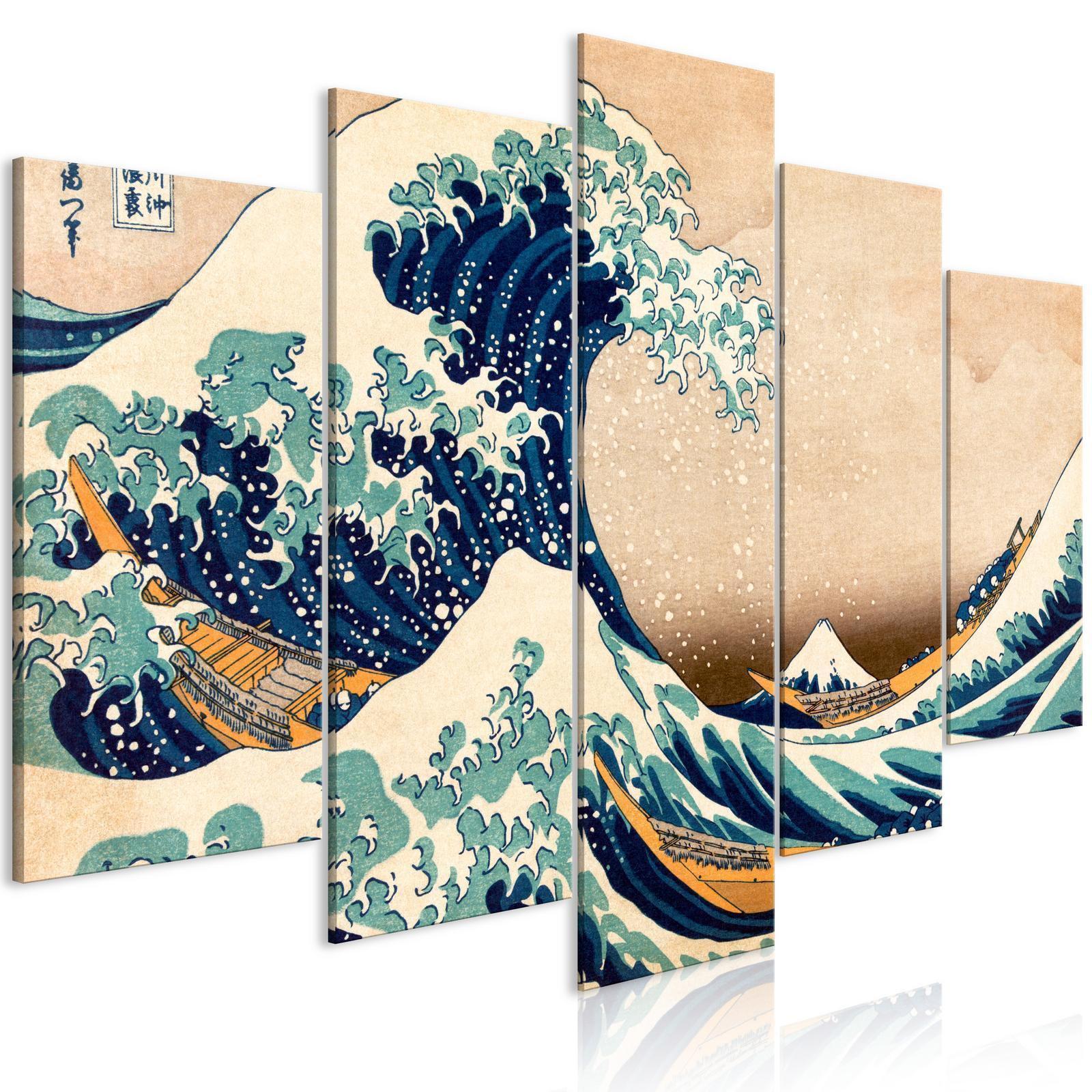 Tavla - The Great Wave off Kanagawa (5 Parts) Wide-Tavlor-Artgeist-peaceofhome.se