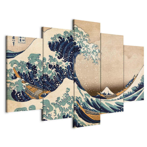 Tavla - The Great Wave off Kanagawa (5 Parts) Wide-Tavlor-Artgeist-peaceofhome.se