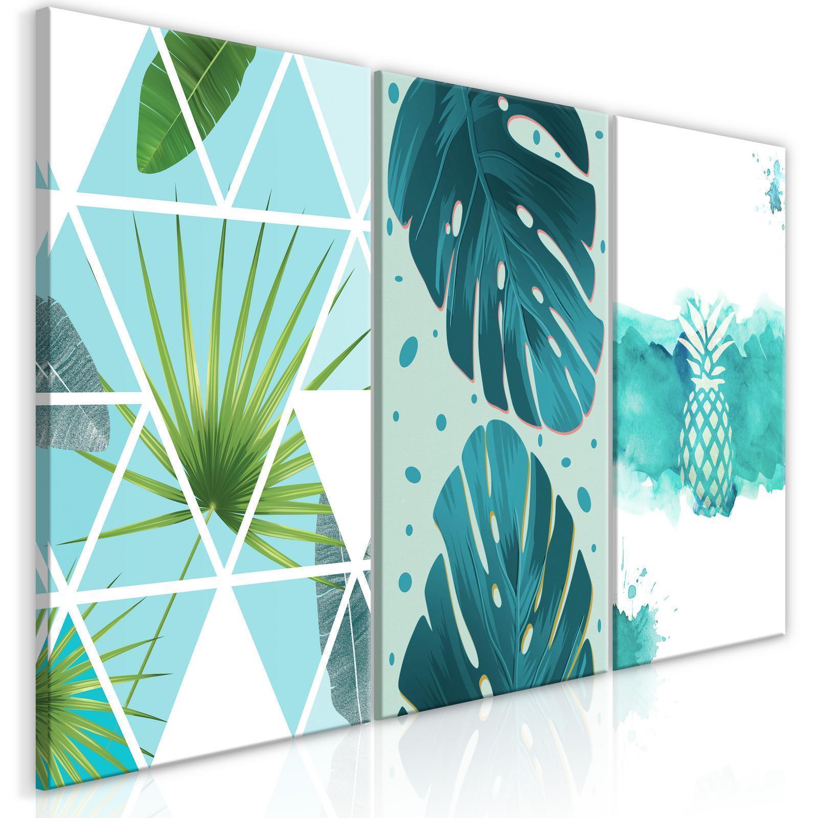 Tavla - Turquoise Tones (3 Parts)-Tavlor-Artgeist-Premium print-120x60-peaceofhome.se