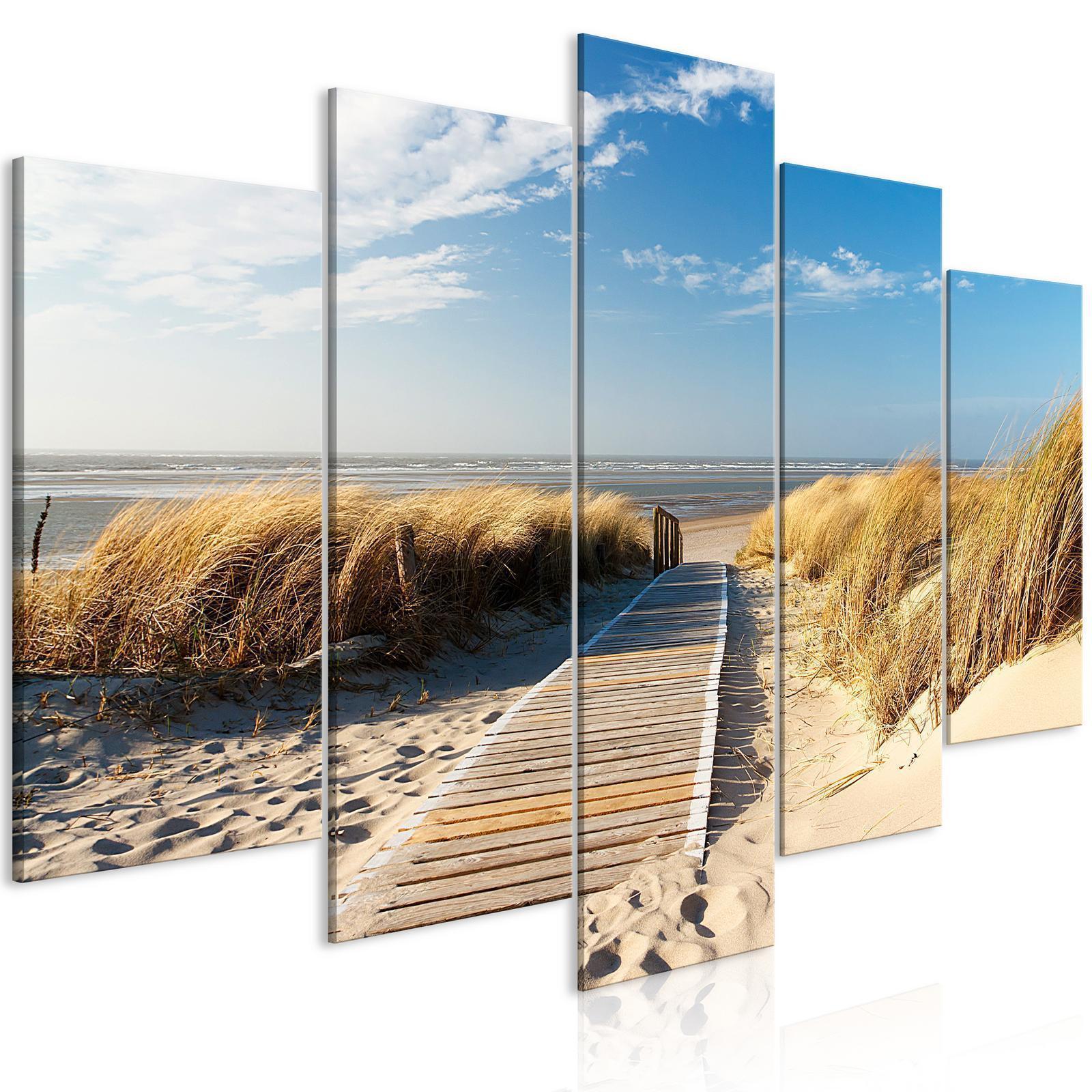 Tavla - Unguarded beach - 5 pieces-Tavlor-Artgeist-peaceofhome.se