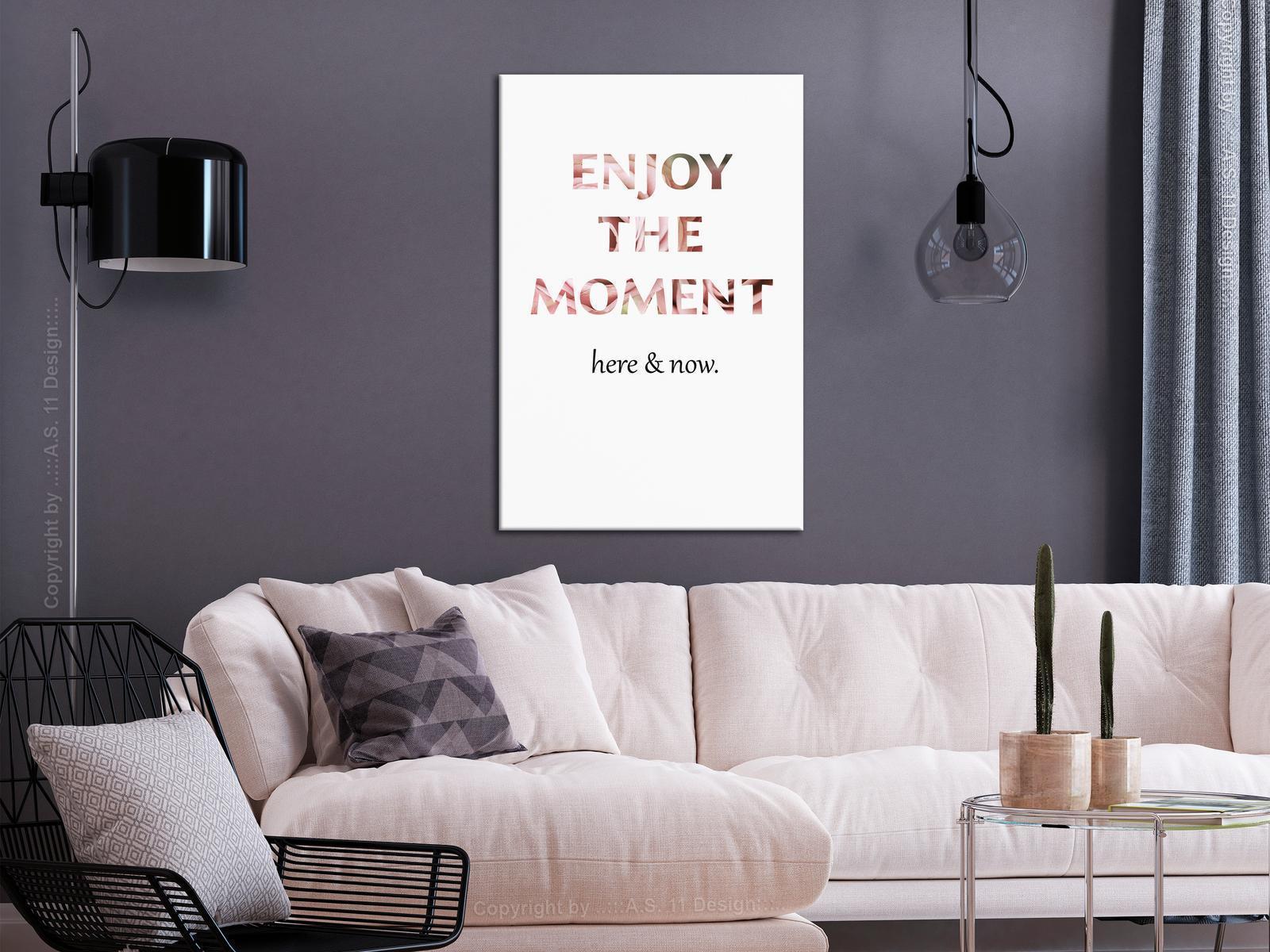 Tavla - Unique Moment (1-part) - English Text on White Background-Tavlor-Artgeist-peaceofhome.se