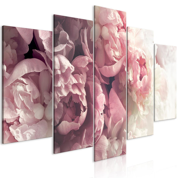 Tavla - Vintage Peonies (5 Parts) Wide-Tavlor-Artgeist-peaceofhome.se