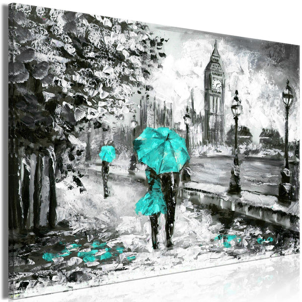 Tavla - Walk in London (1 Part) Wide Turquoise-Tavlor-Artgeist-peaceofhome.se