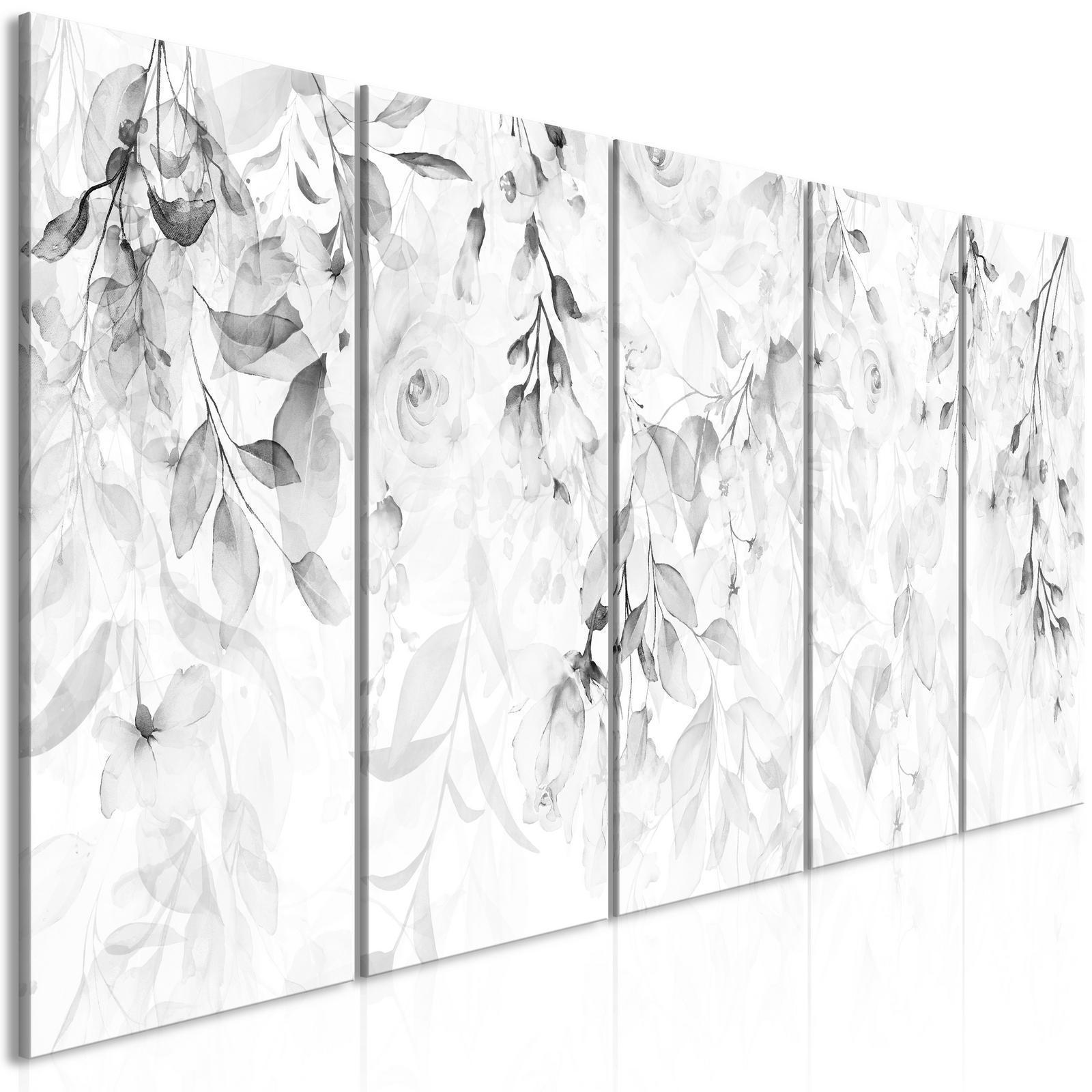 Canvas Tavla - Waterfall of Roses (5 delar) Narrow - Third Variant-Tavlor-Artgeist-peaceofhome.se