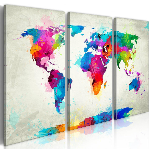 Tavla - World Map: An Explosion of Colors-Tavlor-Artgeist-peaceofhome.se