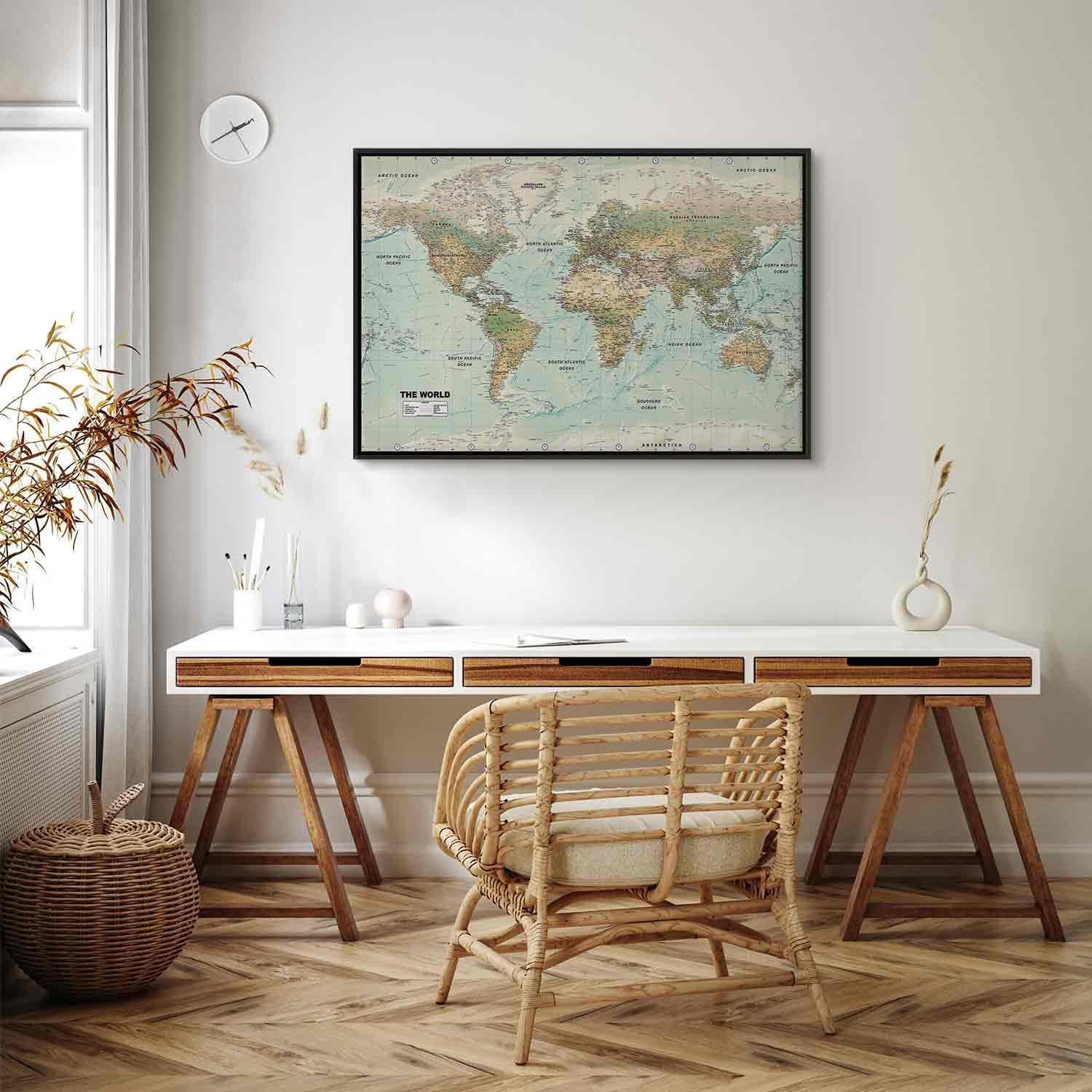 Tavla - World Map: Beautiful World-Tavlor-Artgeist-peaceofhome.se