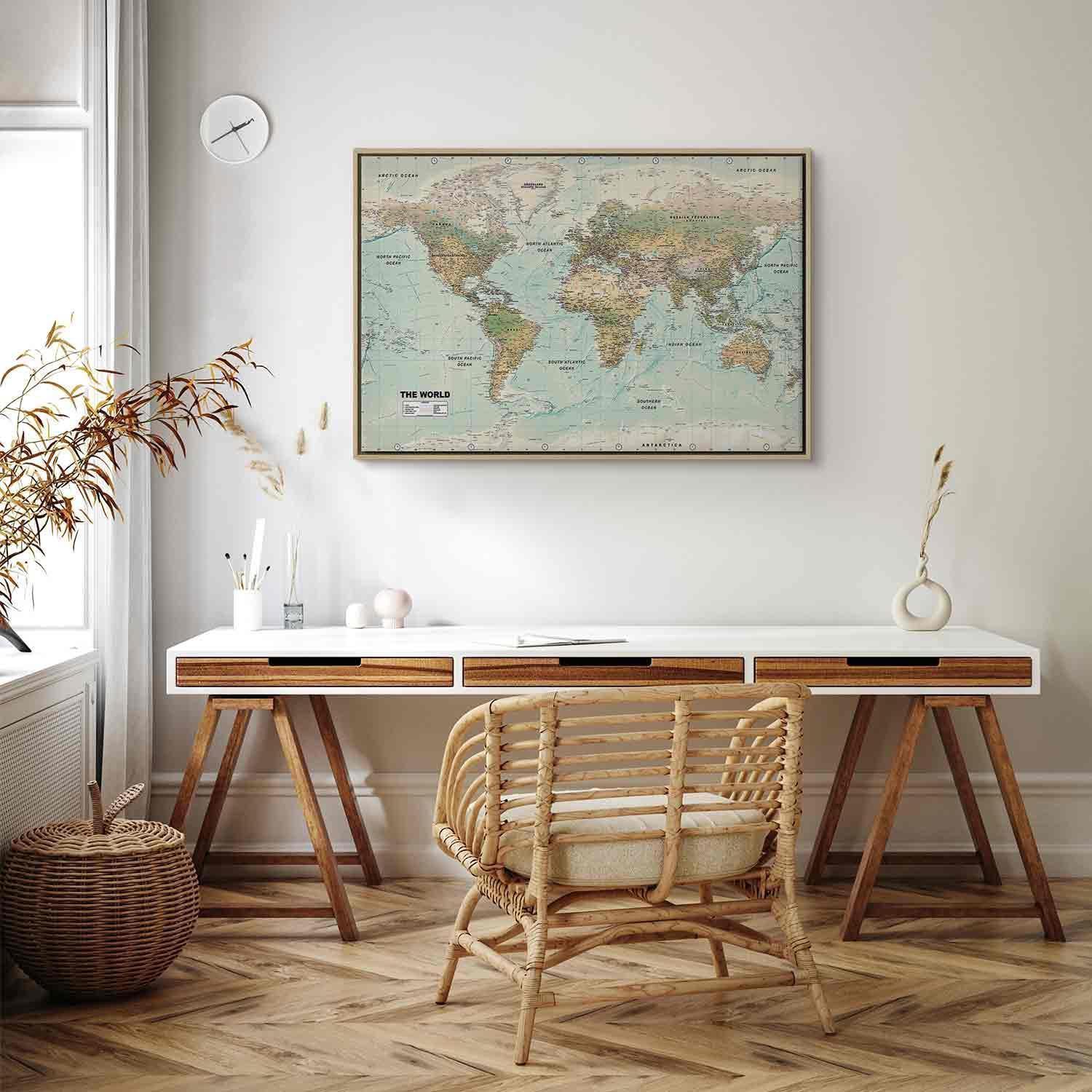 Tavla - World Map: Beautiful World-Tavlor-Artgeist-peaceofhome.se