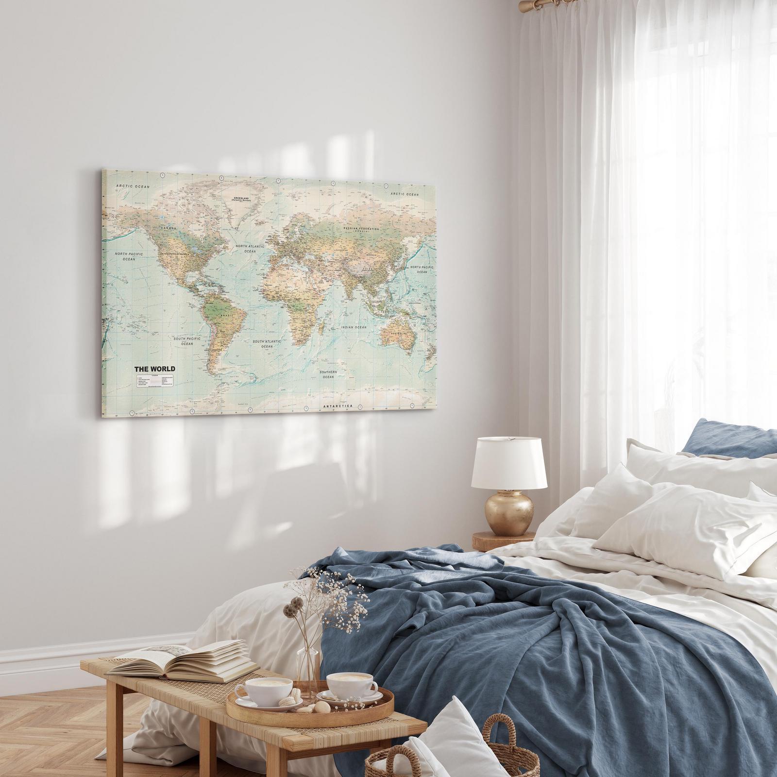 Tavla - World Map: Beautiful World-Tavlor-Artgeist-peaceofhome.se