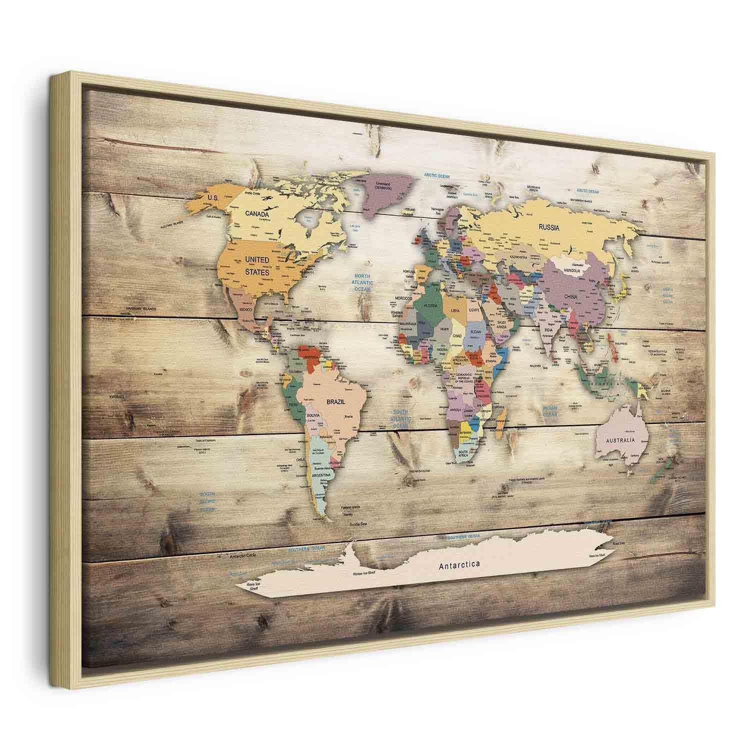 Tavla - World Map: Colourful Continents-Tavlor-Artgeist-peaceofhome.se