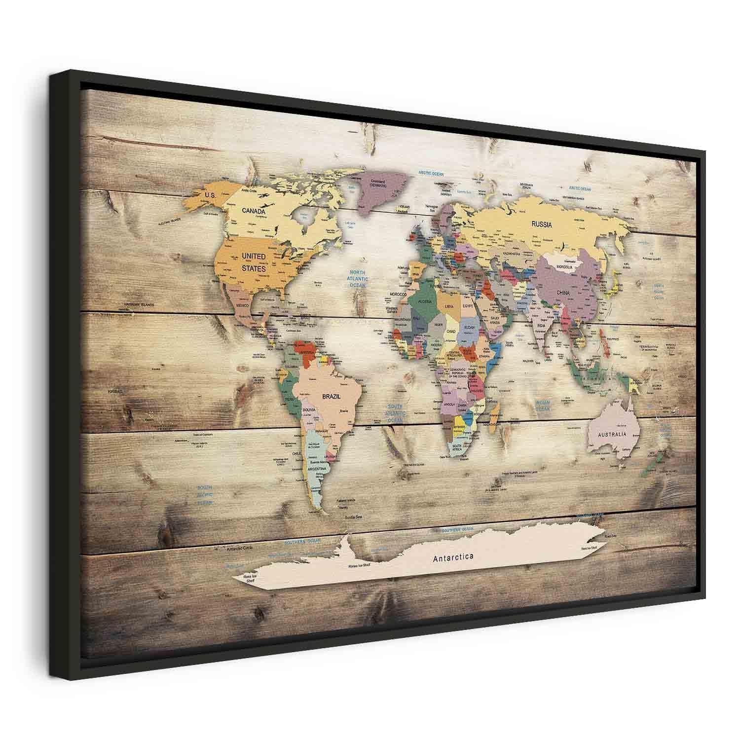 Tavla - World Map: Colourful Continents-Tavlor-Artgeist-peaceofhome.se