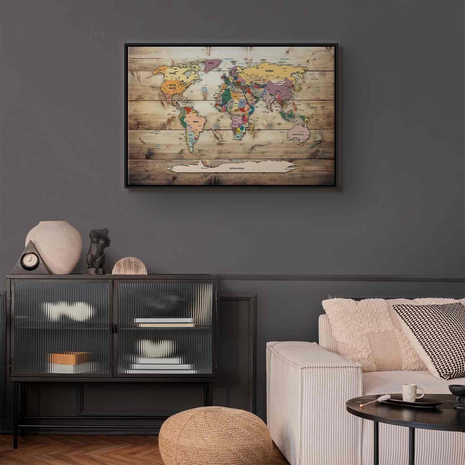 Tavla - World Map: Colourful Continents-Tavlor-Artgeist-peaceofhome.se