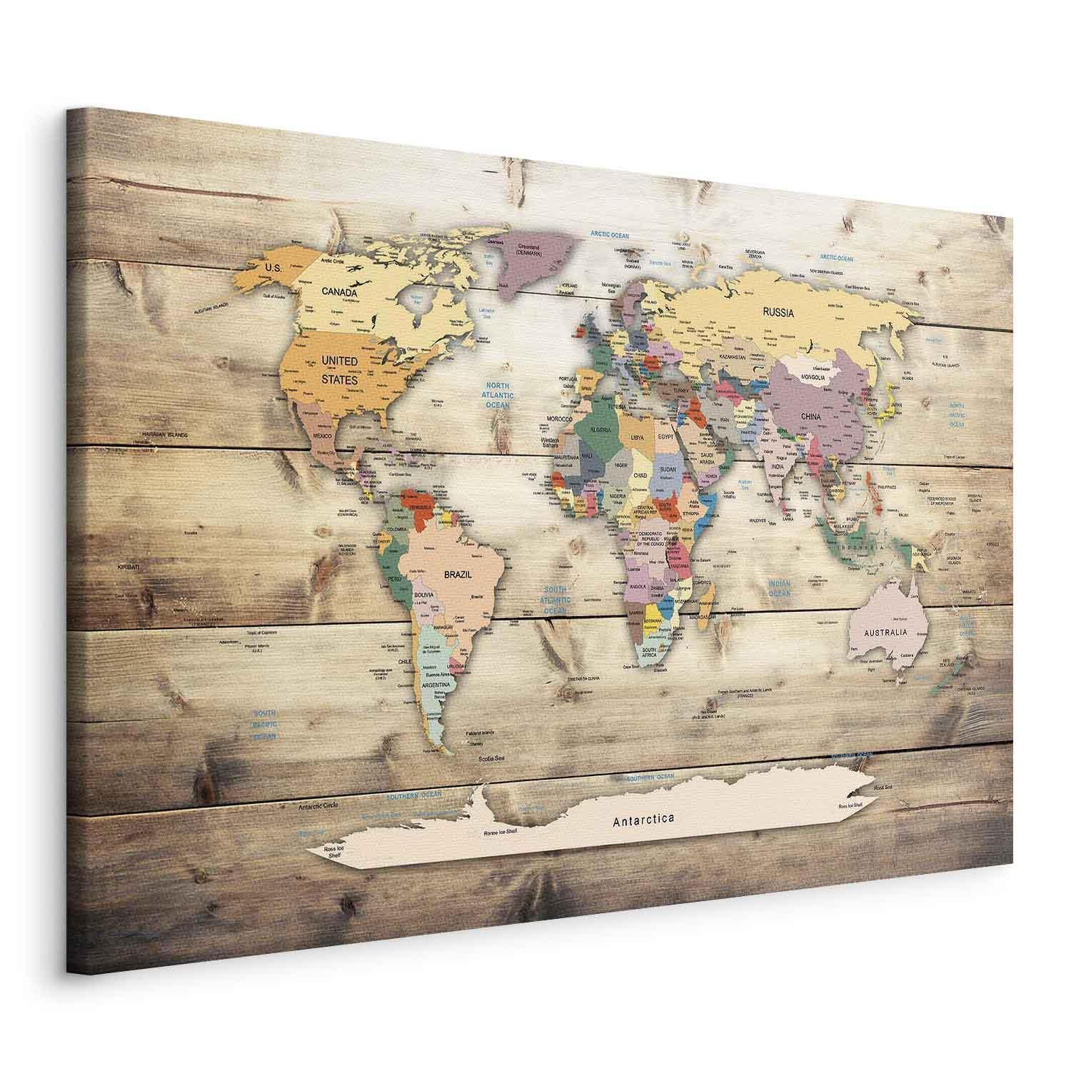 Tavla - World Map: Colourful Continents-Tavlor-Artgeist-peaceofhome.se