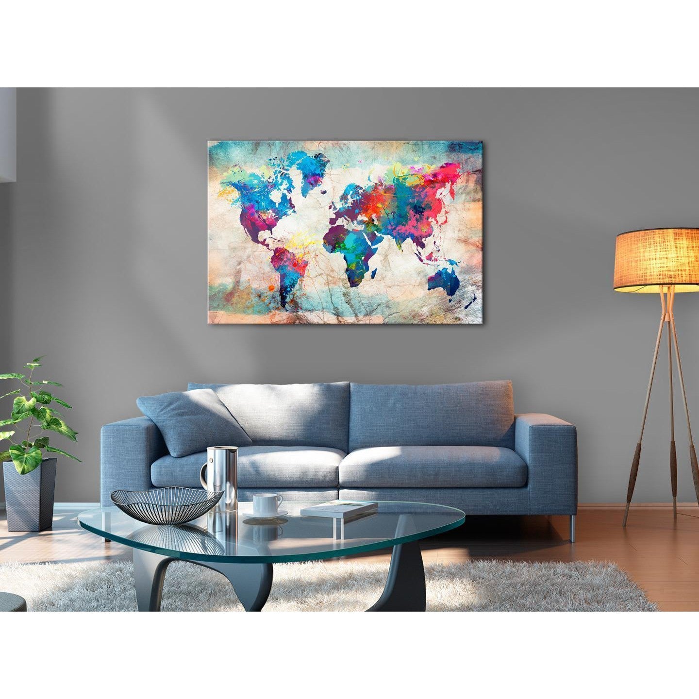 Tavla - World Map: Colourful Madness-Tavlor-Artgeist-peaceofhome.se