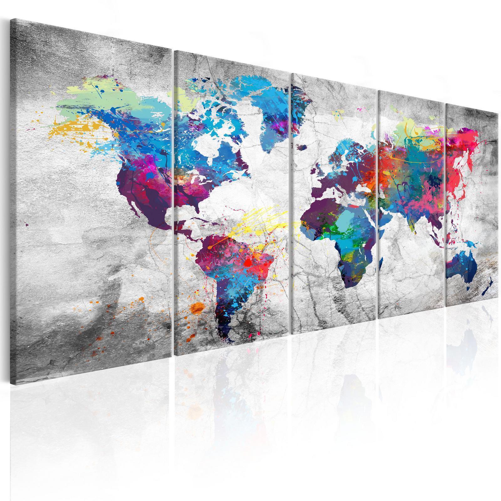 Tavla - World Map: Spilt Paint-Tavlor-Artgeist-peaceofhome.se