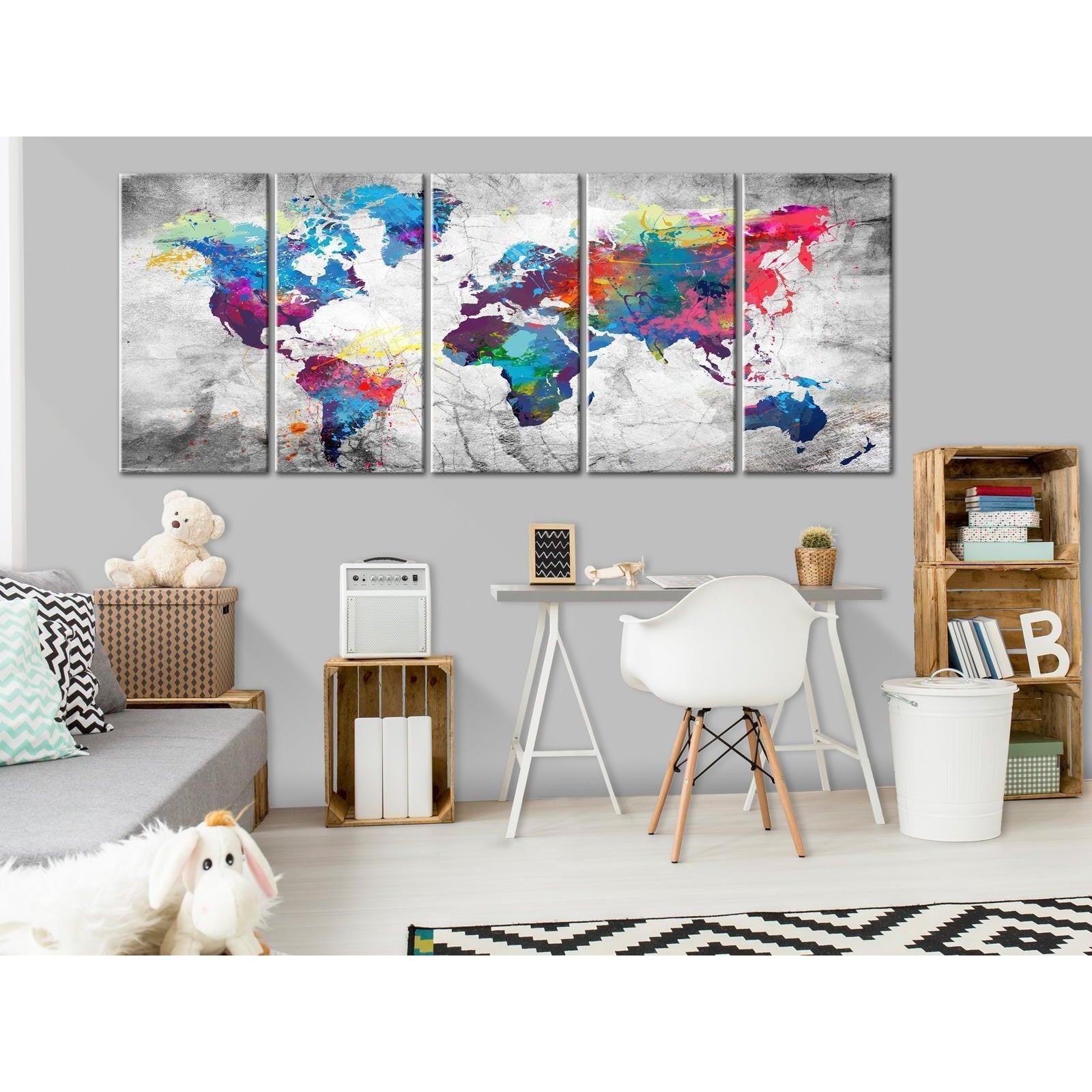 Tavla - World Map: Spilt Paint-Tavlor-Artgeist-peaceofhome.se