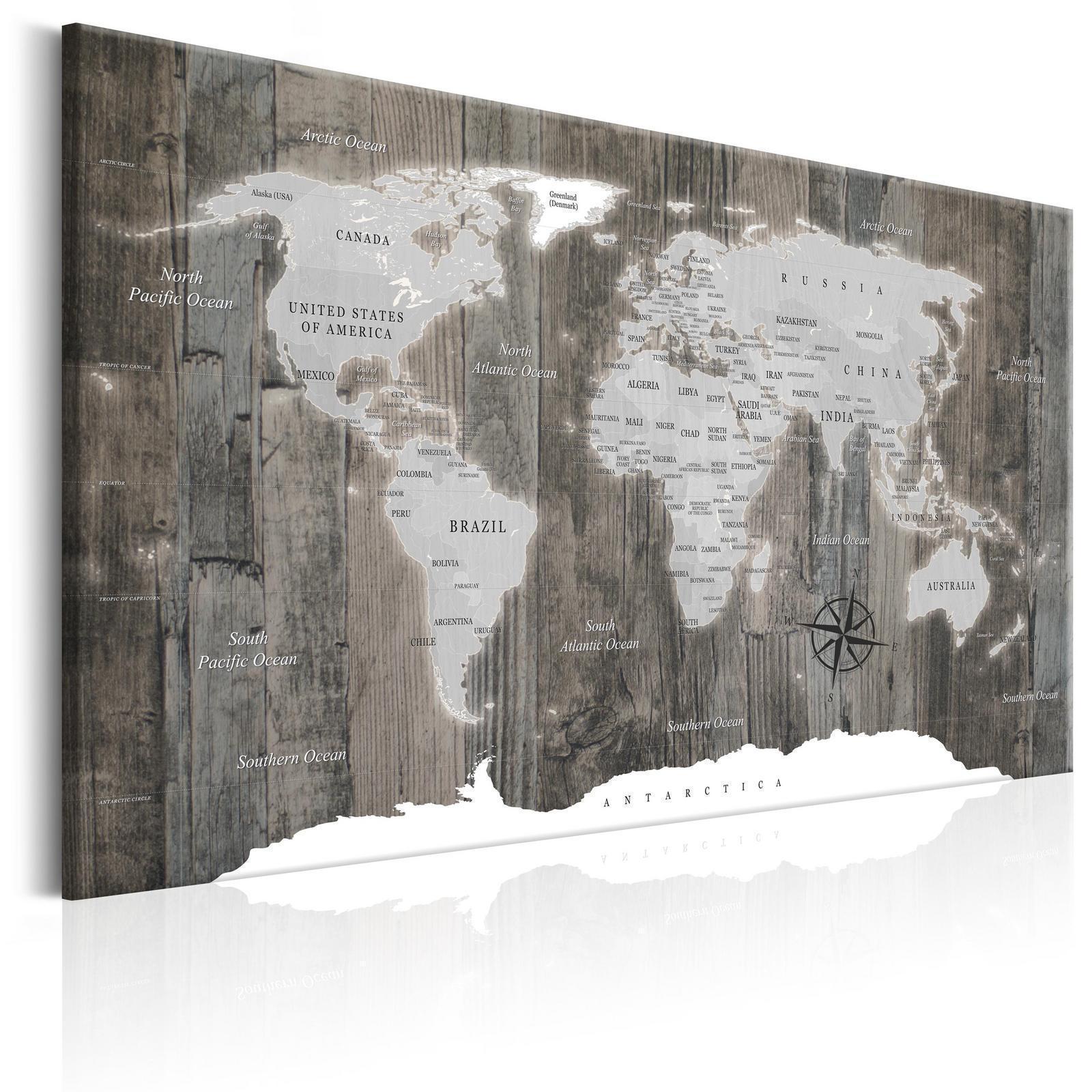 Tavla - World Map: Wooden World-Tavlor-Artgeist-peaceofhome.se