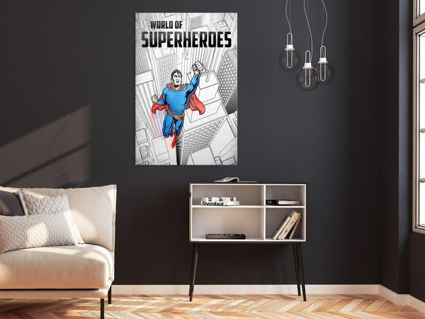 Tavla - World of Superheroes (1 Part) Vertical-Tavlor-Artgeist-peaceofhome.se