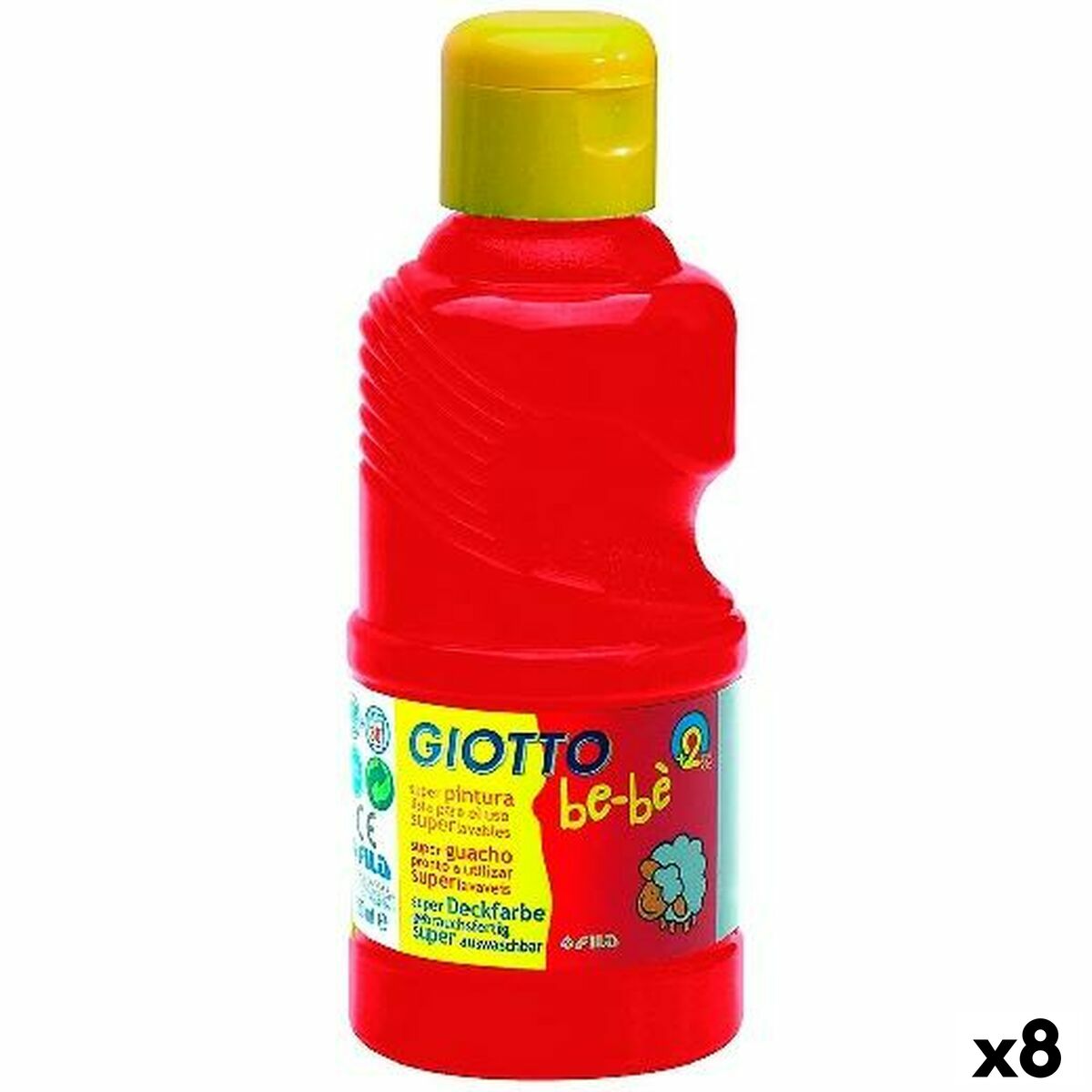 Tempera Giotto Röd 250 ml (8 antal)-Kontor och Kontorsmaterial, konst och hantverk-Giotto-peaceofhome.se