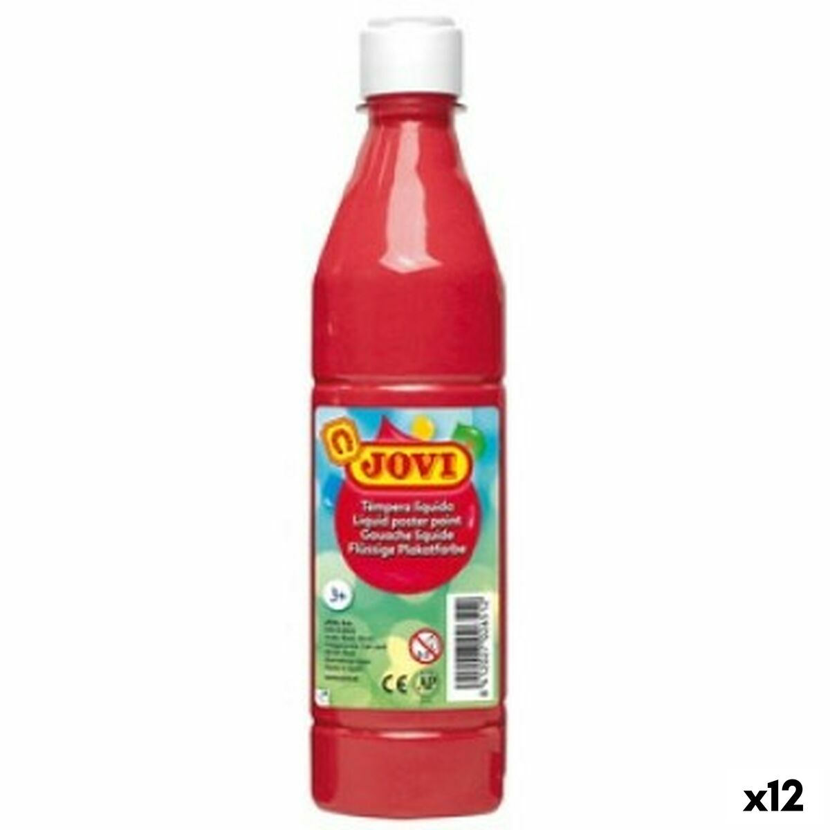 Tempera Jovi Klarrött 500 ml (12 antal)-Kontor och Kontorsmaterial, konst och hantverk-Jovi-peaceofhome.se